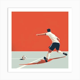 Soccer Player Kicking The Ball Art Print