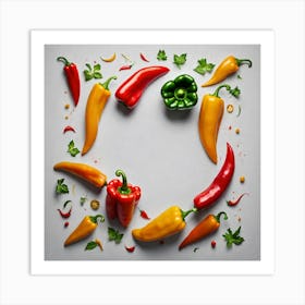 Peppers In A Circle 14 Art Print