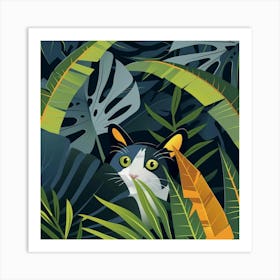 Cat In The Jungle 19 Art Print