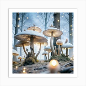 Fairy Mushrooms In The Forest Art Print