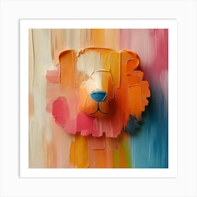 Colorful Painted Lion Art Print