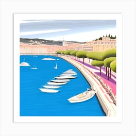 View Of The Port Of Nice Art Print