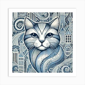 Ashloft City Cat Art Print