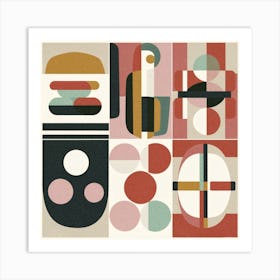 Bauhaus Print Mid Century Modern Retro Painti 1 Art Print