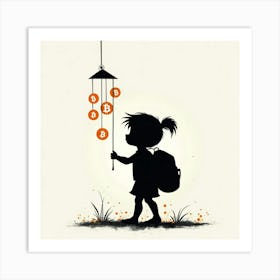 Girl Playing With Bitcoins Art Print