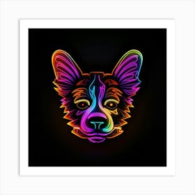 Neon Corgi Affiche