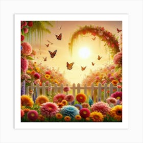 Butterfly Garden 3 Art Print