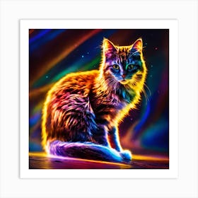 Colorful Cat Art Print