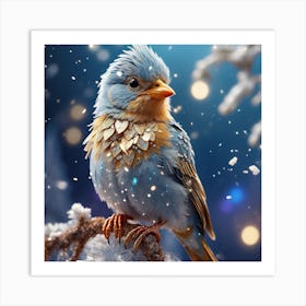 Bird In The Snow Art Print