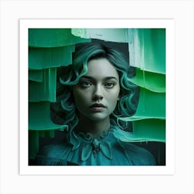 Girl With Green Hair 2 Art Print