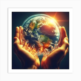 Earth In Hands 1 Art Print