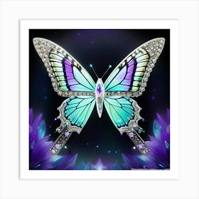 Butterfly With Diamonds Art Print