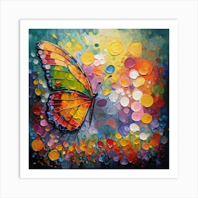 Vivid Butterfly Colorful Abstract Impressionism Art Print