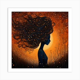 Hair In The Wind 1 Art Print