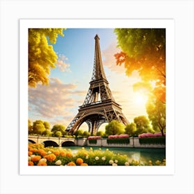 Eiffel Garden1 Art Print