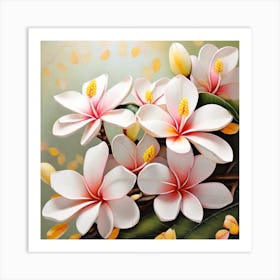 White Magnolia Flowers Art Print