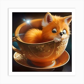 Fox In A Teacup Affiche