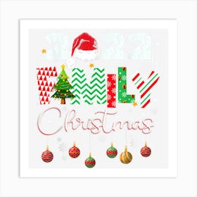 Funny Matching Family Christmas 2022 Cute Xmas Santa Hat Art Print