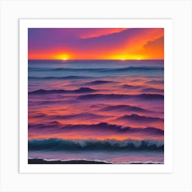 Sunset Over The Ocean Art Print