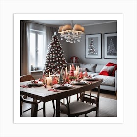 Christmas Dining Room 2 Art Print