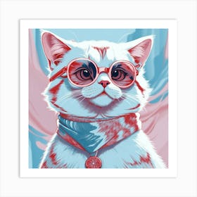 Cat In Sunglasses Art Print