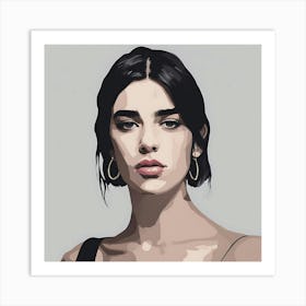 Short black hair and thick brows Art Print