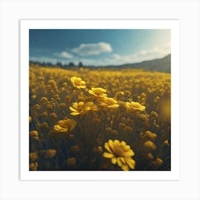Field Of Yellow Flowers 33 Art Print