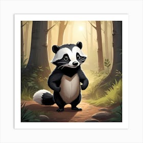 The joyful Badger Art Print