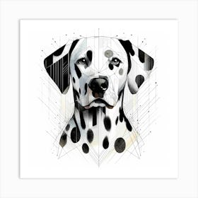 Dalmatian Dog - Abstract Line Art Illustration 293 Art Print