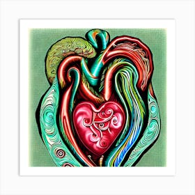 Collofull heart Art Print