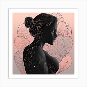 Woman With Flowers Art Print