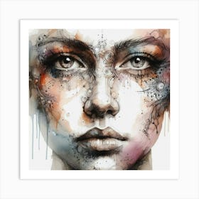 Abstract Of A Woman'S Face 4 Art Print