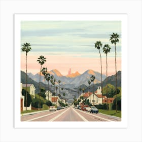 Mid Century Los Angeles Travel Art Print Painti(3) Art Print