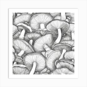 Mushroom Drawing Art Print