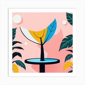 Tree On A Table Art Print