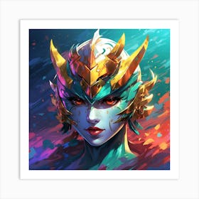 Portrait Of A Female Warrior Art Print