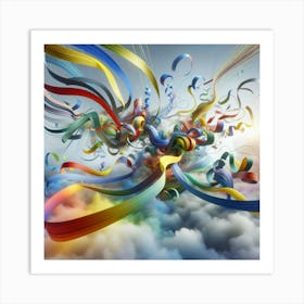 Colorful Ribbons In The Sky Art Print