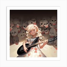 Girl With A Guitar Art Print