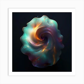 Vibrant Abstract Swirl Artwork With Ethereal Color Transitions Art Print