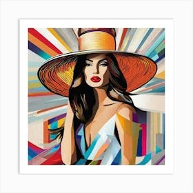 Woman In A Hat 32 Art Print