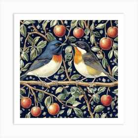 Two Birds In An Apple Tree Art Art Print