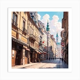 Street In Beautiful Vienna Art Print