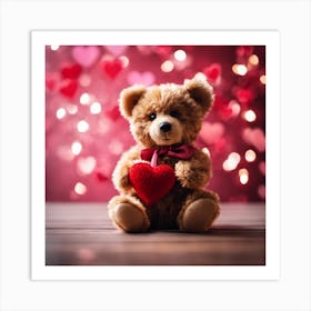Valentine'S Day Teddy Bear Art Print