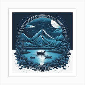 Moonlight In The Mountains Art Print