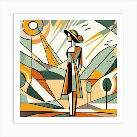 Abstract portrait of a girl 1 Art Print