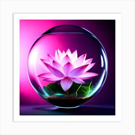 Lotus Flower In A Bowl Art Print