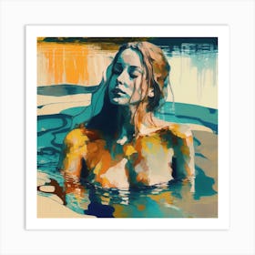 Women Swimming Pool Art Print