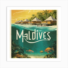 Maldives Vintage Travel Poster (1) Art Print