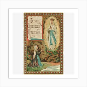 Immaculate Conception Our Lady Lourdes Bernadette Catholic Art Print