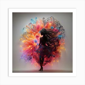 Girl In A Flower Art Print